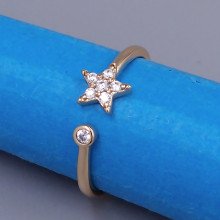 Каблучка XР. Позолота 18К. Камені: білий циркон. Є: 18р роз'єм