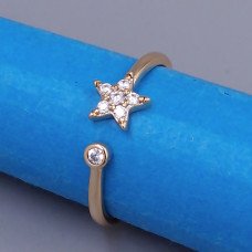 Каблучка XР. Позолота 18К. Камені: білий циркон. Є: 18р роз'єм