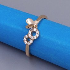 Каблучка XР. Позолота 18К. Камені: білий циркон. Є: 13р 14р 15р