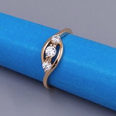 Каблучка XР. Позолота 18К. Камені: білий циркон. Є: 13р 14р