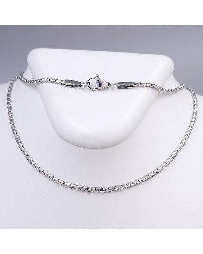 Ланцюжок Stainless Steel. Сталь. Родій. Довжина: 55 см. Ширина: 2 мм.
