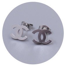 Сережки-гвоздики Stainless Steel. Сталь. Родій. Довжина: 8 мм. Ширина: 10 мм.