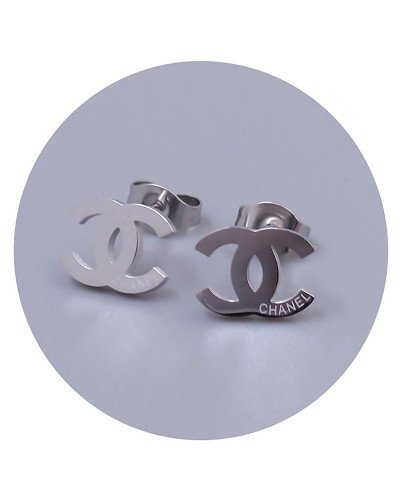 Сережки-гвоздики Stainless Steel. Сталь. Родій. Довжина: 8 мм. Ширина: 10 мм.