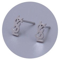 Сережки-гвоздики Stainless Steel. Сталь. Родій. Довжина: 8 мм. Ширина: 4 мм.