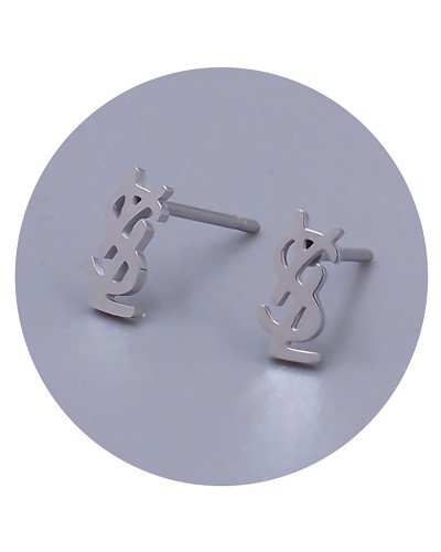Сережки-гвоздики Stainless Steel. Сталь. Родій. Довжина: 8 мм. Ширина: 4 мм.