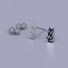 Сережки-гвоздики Stainless Steel. Сталь. Родій. Довжина: 8 мм. Ширина: 4 мм.