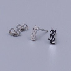 Сережки-гвоздики Stainless Steel. Сталь. Родій. Довжина: 8 мм. Ширина: 4 мм.