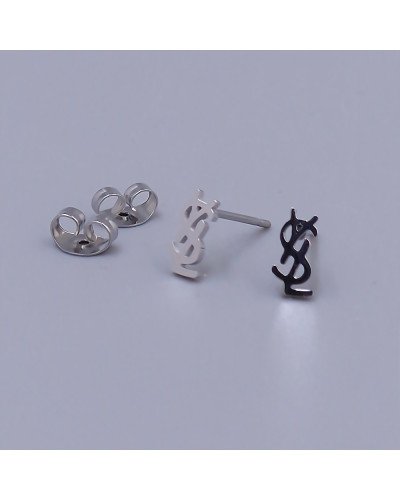 Сережки-гвоздики Stainless Steel. Сталь. Родій. Довжина: 8 мм. Ширина: 4 мм.