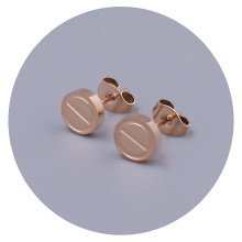 Сережки-гвоздики Stainless Steel. Сталь. Позолота ЧВ. Діаметр: 7 мм