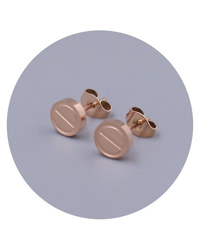 Сережки-гвоздики Stainless Steel. Сталь. Позолота ЧВ. Діаметр: 7 мм