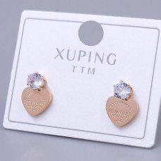 Сережки-гвоздики Stainless Steel. Сталь. Позолота ЧВ. Камені: циркон. Довжина: 11 мм. Ширина: 8 мм.