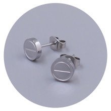 Сережки-гвоздики Stainless Steel. Сталь. Родій. Діаметр: 7 мм