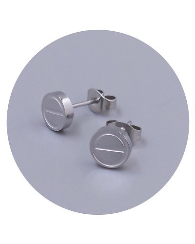 Сережки-гвоздики Stainless Steel. Сталь. Родій. Діаметр: 7 мм