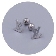 Сережки-гвоздики Stainless Steel. Сталь. Родій. Довжина: 6 мм. Ширина: 7 мм.