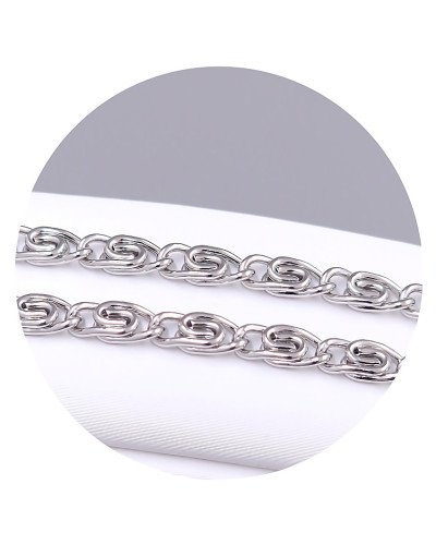 Ланцюжок Stainless Steel. Сталь. Родій. Довжина: 50 см. Ширина: 4 мм.