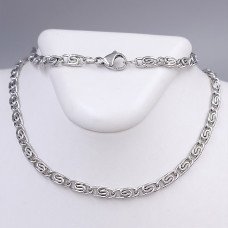 Ланцюжок Stainless Steel. Сталь. Родій. Довжина: 50 см. Ширина: 4 мм.