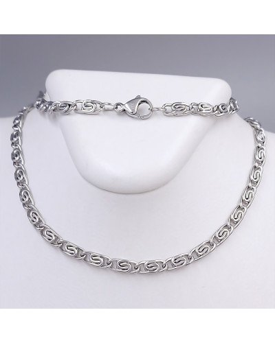 Ланцюжок Stainless Steel. Сталь. Родій. Довжина: 50 см. Ширина: 4 мм.