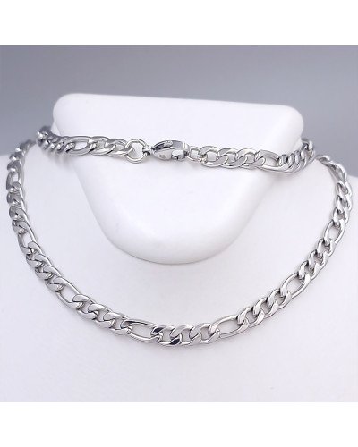 Ланцюжок Stainless Steel. Сталь. Родій. Довжина: 55 см. Ширина: 5 мм.