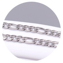 Ланцюжок Stainless Steel. Сталь. Родій. Довжина: 50 см. Ширина: 5 мм.
