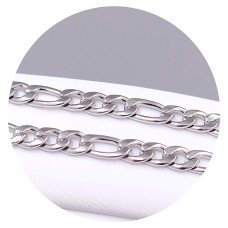 Ланцюжок Stainless Steel. Сталь. Родій. Довжина: 50 см. Ширина: 5 мм.