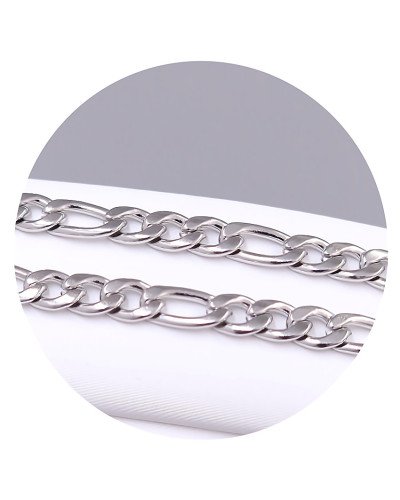 Ланцюжок Stainless Steel. Сталь. Родій. Довжина: 50 см. Ширина: 5 мм.