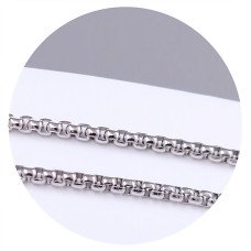 Ланцюжок Stainless Steel. Сталь. Родій. Довжина: 60 см. Ширина: 2 мм.