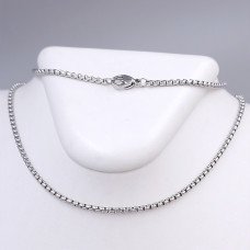 Ланцюжок Stainless Steel. Сталь. Родій. Довжина: 60 см. Ширина: 2 мм.