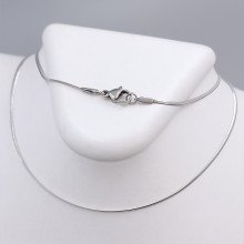Ланцюжок Stainless Steel. Сталь. Родій. Довжина: 60 см. Ширина:1.3 мм. Плоский снейк