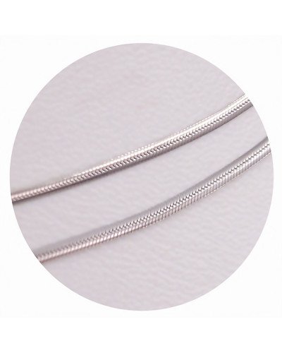 Ланцюжок Stainless Steel. Сталь. Родій. Довжина: 60 см. Ширина:1.3 мм. Плоский снейк