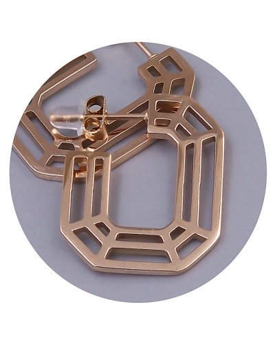 Сережки-гвоздики Stainless Steel. Сталь. Позолота ЧВ. Довжина: 24 мм. Ширина: 19 мм.