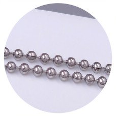 Ланцюжок Stainless Steel. Сталь. Родій. Довжина: 45 см. Ширина: 2 мм.