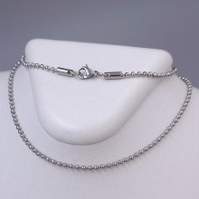 Ланцюжок Stainless Steel. Сталь. Родій. Довжина: 45 см. Ширина: 2 мм.