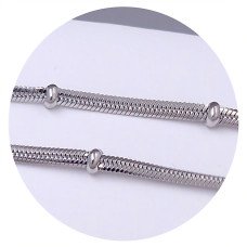 Ланцюжок Stainless Steel. Сталь. Родій. Довжина: 44.5 см. Ширина: 2 мм.
