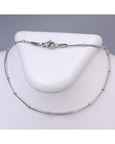 Ланцюжок Stainless Steel. Сталь. Родій. Довжина: 44.5 см. Ширина: 2 мм.