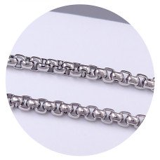 Ланцюжок Stainless Steel. Сталь. Родій. Довжина: 40.5-45.5 см. Ширина: 2 мм.