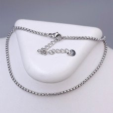 Ланцюжок Stainless Steel. Сталь. Родій. Довжина: 40.5-45.5 см. Ширина: 2 мм.