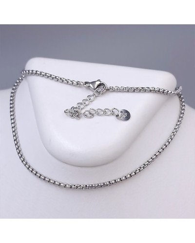 Ланцюжок Stainless Steel. Сталь. Родій. Довжина: 40.5-45.5 см. Ширина: 2 мм.