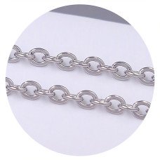 Ланцюжок Stainless Steel. Сталь. Родій. Довжина: 45 см. Ширина: 2 мм.