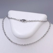 Ланцюжок Stainless Steel. Сталь. Родій. Довжина: 45 см. Ширина: 2 мм.