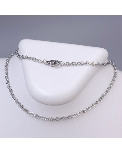 Ланцюжок Stainless Steel. Сталь. Родій. Довжина: 45 см. Ширина: 2 мм.