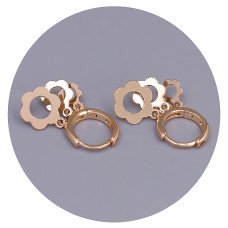 Сережки ХР. Позолота 18К. Довжина: 24 мм. Ширина: 10 мм.