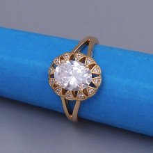 Каблучка XР. Позолота 18К. Камені: білий циркон. Є: 17р