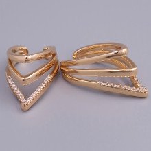 Кафи XР. Позолота 18К. Камені: білий циркон. Довжина: 28 мм. Ширина: 16 мм.