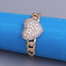 Каблучка XР. Позолота 18К. Камені: білий циркон. Є: 19р 20р