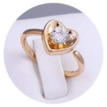 Каблучка XР. Позолота 18К. Камені: білий циркон. Є: 18р