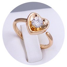 Каблучка XР. Позолота 18К. Камені: білий циркон. Є: 18р