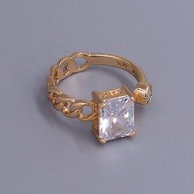 Каблучка XР. Позолота 18К. Камені: білий циркон. Є: 16р