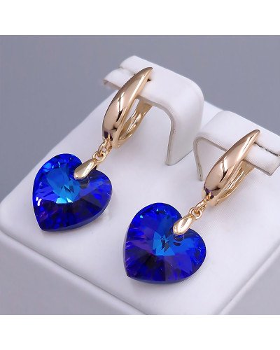 Сережки XР. Позолота 18К. Камені: Swarovski синій хамелеон. Довжина: 36 мм. Ширина: 14 мм.