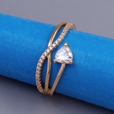 Каблучка XР. Позолота 18К. Камені: циркон. Є: 19р 20р