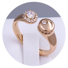Каблучка XР. Позолота 18К. Камені: циркон. Є: 16р 18р